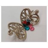 Sterling Silver Heart Pendant with Miniature CZ or Glass Gemstones