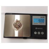 Sterling Silver Heart Pendant with Miniature CZ or Glass Gemstones