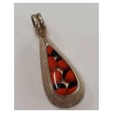 Vintage Sterling Silver Teardrop Pendant 950