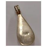 Vintage Sterling Silver Teardrop Pendant 950