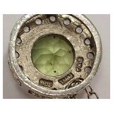 Sterling Silver Necklace with Green Gemstone