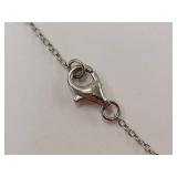 Sterling Silver Necklace with Green Gemstone