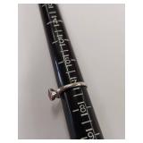 Sterling Silver Ring with Pink Cushion Gemstone