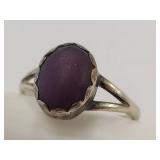 Vintage Sterling Silver Ring with Purple Stone