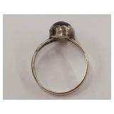 Vintage Sterling Silver Ring with Purple Stone