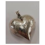 Sterling Silver Engraved Heart Pendant