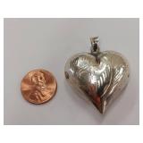 Sterling Silver Engraved Heart Pendant