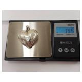 Sterling Silver Engraved Heart Pendant