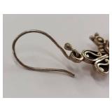 Sterling Silver Dragonfly Earrings with Amber Stones