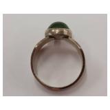 Vintage Sterling Silver Ring with Green Stone