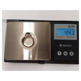 Vintage Sterling Silver Ring with Green Stone