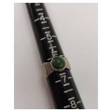 Vintage Sterling Silver Ring with Green Stone