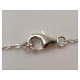 Sterling Silver Heart Pendant Necklace Red Crystal Beads