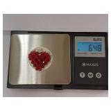 Sterling Silver Heart Pendant Necklace Red Crystal Beads