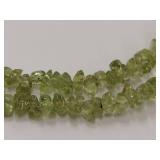 Sterling Silver Peridot Chip Necklace with Green Stone Pendant