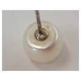 Sterling Silver Pearl Stud Earrings 925