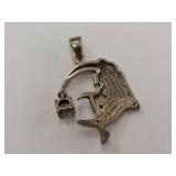 Sterling Silver Fairy Pendant on Crescent Moon