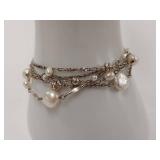 Elegant Sterling Silver Freshwater Pearl Bracelet