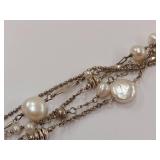 Elegant Sterling Silver Freshwater Pearl Bracelet