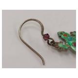 Sterling Silver Lizard Earrings with Enamel 925