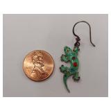 Sterling Silver Lizard Earrings with Enamel 925