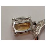 Elegant Sterling Silver Earrings with Yellow Gemstones