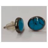 Sterling Silver Turquoise Stud Earrings 925