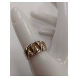 Vintage Sterling Silver Italian Ring Triangular Pattern