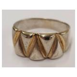 Vintage Sterling Silver Italian Ring Triangular Pattern
