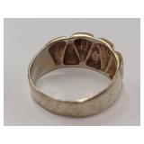 Vintage Sterling Silver Italian Ring Triangular Pattern