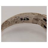 Vintage Sterling Silver Gemstone Braided Open Ring