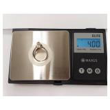 Elegant Sterling Silver Ring with Oval Red Stone