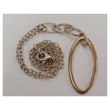 Elegant Sterling Silver Chain with Gold-Plated Oval Pendant