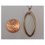 Elegant Sterling Silver Chain with Gold-Plated Oval Pendant