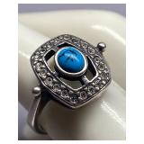 Vintage Sterling Silver 925 Ring Turquoise Gemstone 925