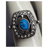 Vintage Sterling Silver 925 Ring Turquoise Gemstone 925