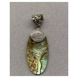 Sterling Silver 925 Abalone Pendant