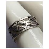Vintage Sterling Silver 925 Woven Band Ring Size 6.5