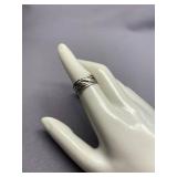 Vintage Sterling Silver 925 Woven Band Ring Size 6.5
