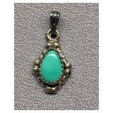 Vintage Sterling Silver 925 Turquoise Pendant