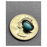 Vintage Sterling Silver 925 Turquoise Screw Back Earrings