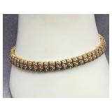 Gold-Plated Cubic Zirconia Sterling Silver Bracelet 925