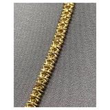 Gold-Plated Cubic Zirconia Sterling Silver Bracelet 925