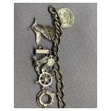 Vintage Nautical Charm Bracelet with Turquoise Accent & some Sterling 925