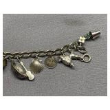 Vintage Nautical Charm Bracelet with Turquoise Accent & some Sterling 925