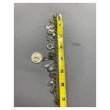 Vintage Nautical Charm Bracelet with Turquoise Accent & some Sterling 925