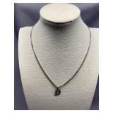 Sterling Silver 925 Necklace with D Pendant