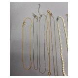 Assorted Signed Gold tone, Silver tone & faux Pearl Necklaces