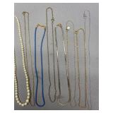 Assorted Signed Gold tone, Silver tone & faux Pearl Necklaces