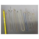 Assorted Signed Gold tone, Silver tone & faux Pearl Necklaces